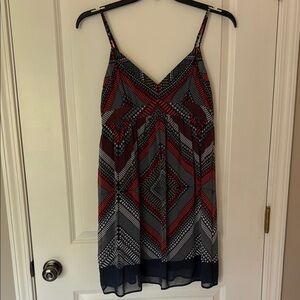 American Eagle Outfitters Red and Blue Patterned Dress